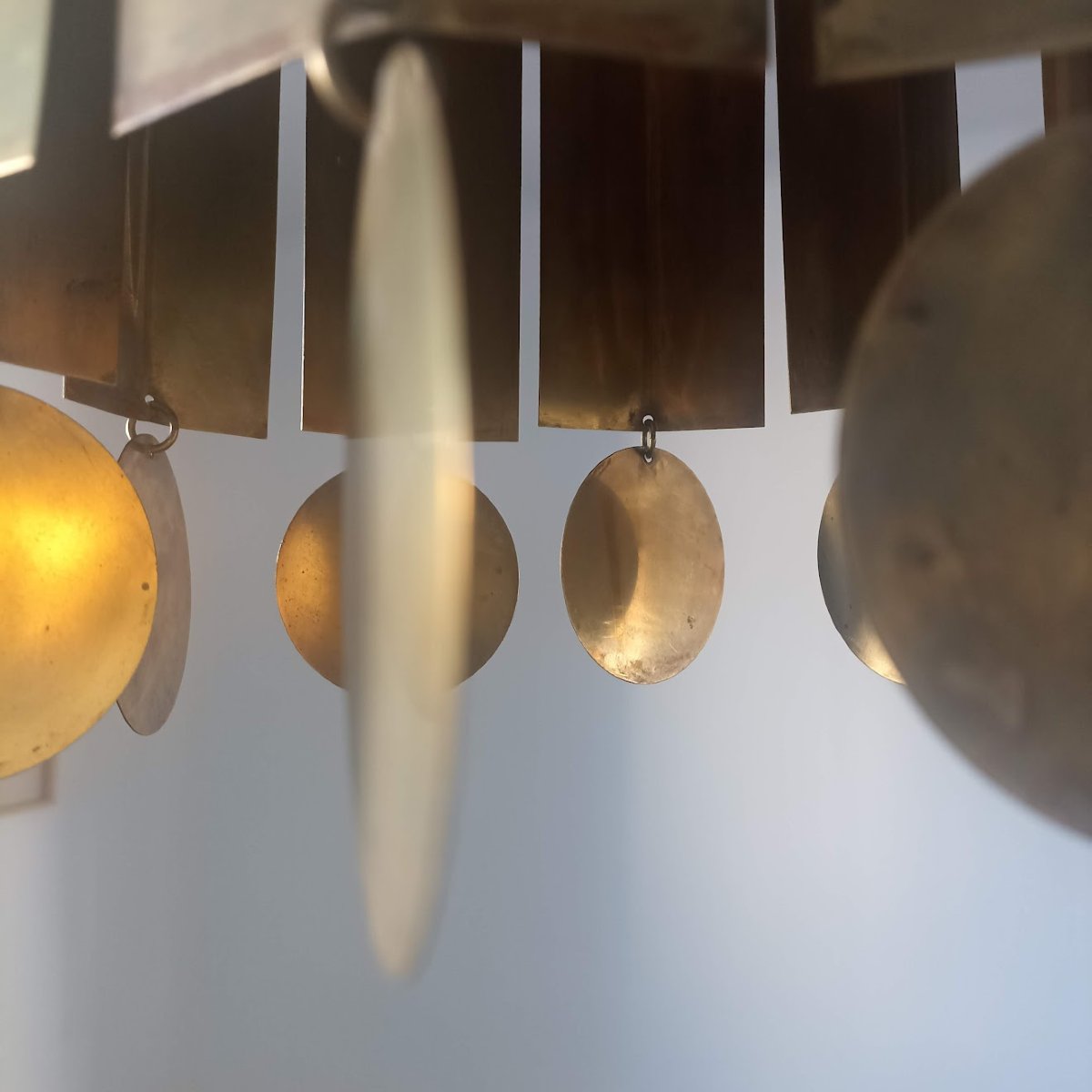 1950s Brass Pendant Light -photo-3