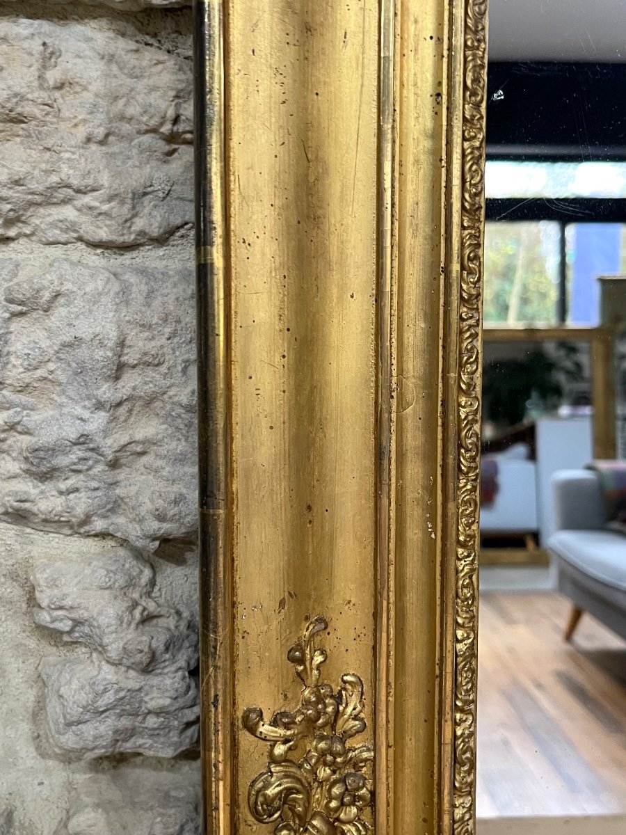 Old Empire Mirror Gilded With Gold Leaf 85.5cm/67.5cm Mercury Glass -photo-2