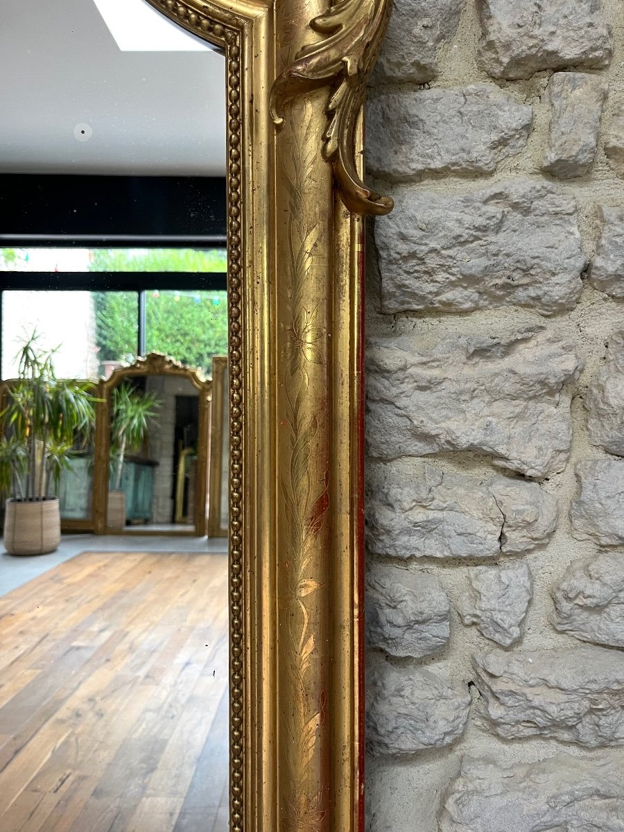 Gold Leaf Gilded Beaded Pediment Mirrors 154cm/98cm-photo-4