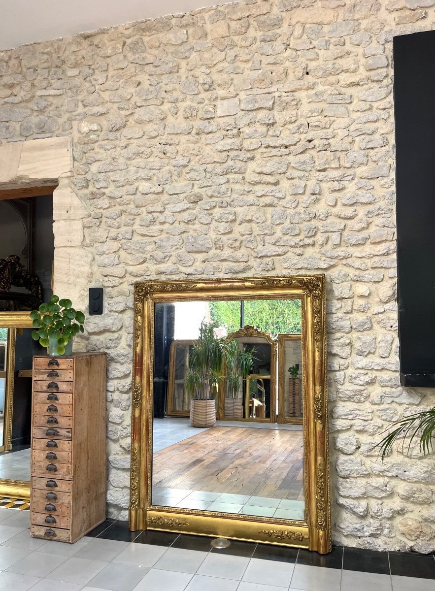 Antique Mirror 133cm/105.5cm Gilded With Gold Leaf -photo-2