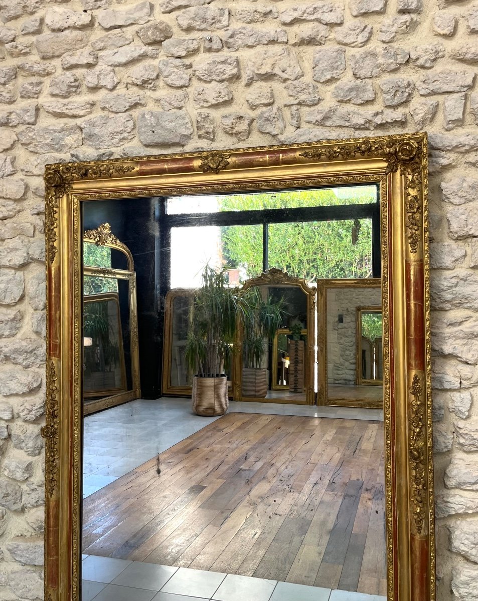 Antique Mirror 145cm/103cm Gilded With Gold Leaf -photo-1