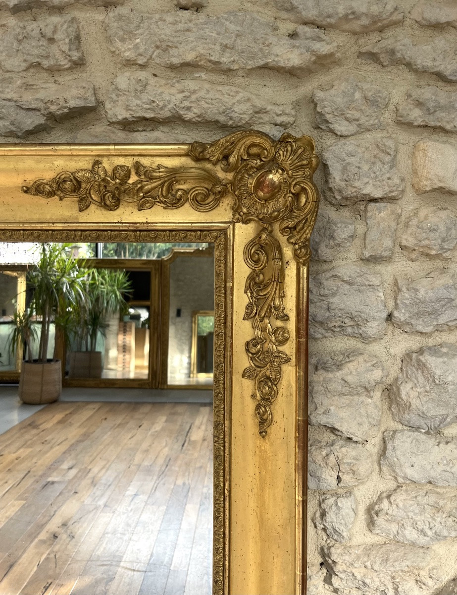 Antique Mirror Gilded With Gold Leaf, Mercury Glass 127cm/106cm-photo-2