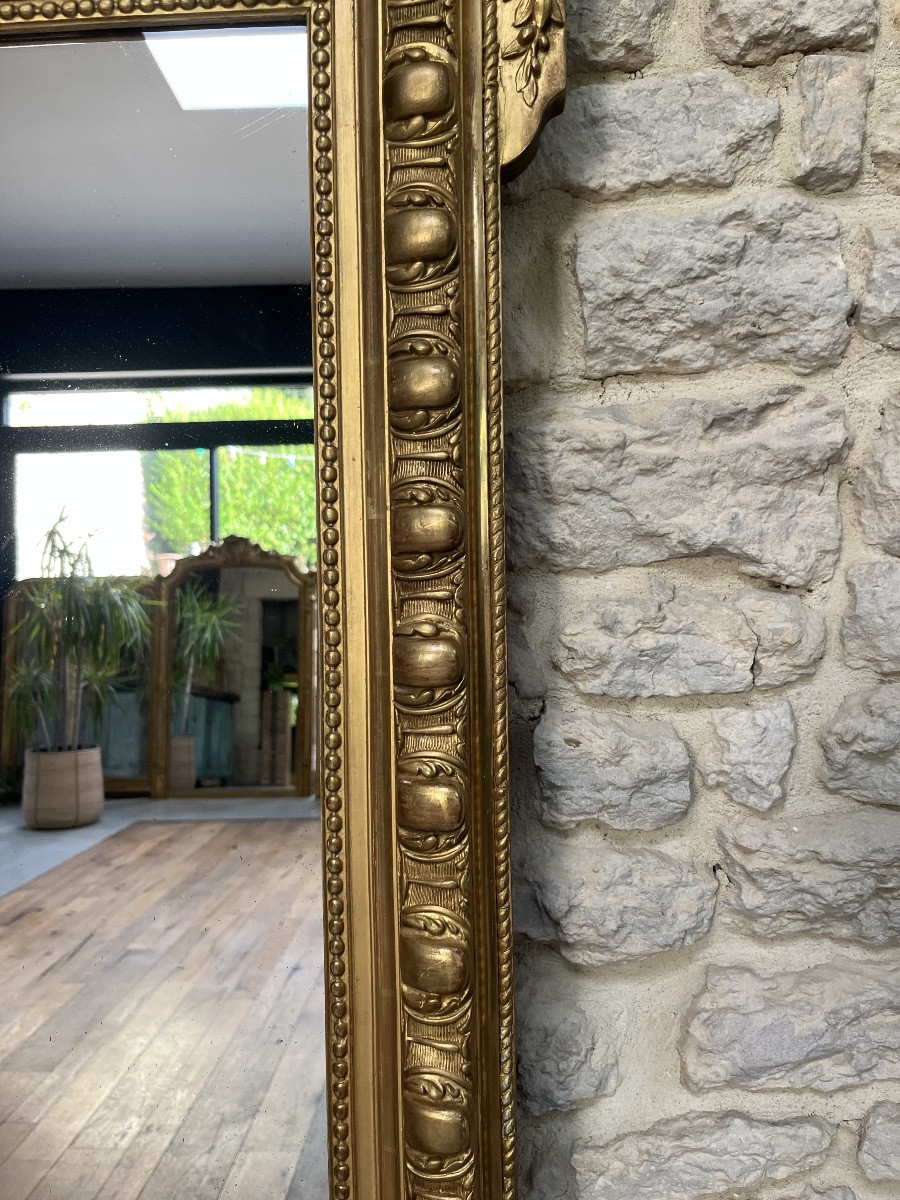 Antique Gold Leaf Mirror 133cm/96.5cm, Frame With Gadroon Decor -photo-2