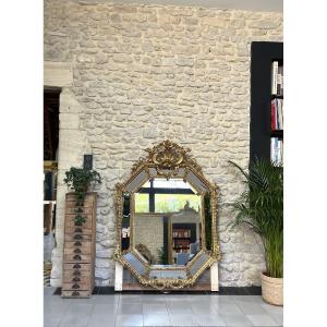 Antique Mirror With Gold Leaf Gilded Glazing Beads 142.5cm/105.5cm