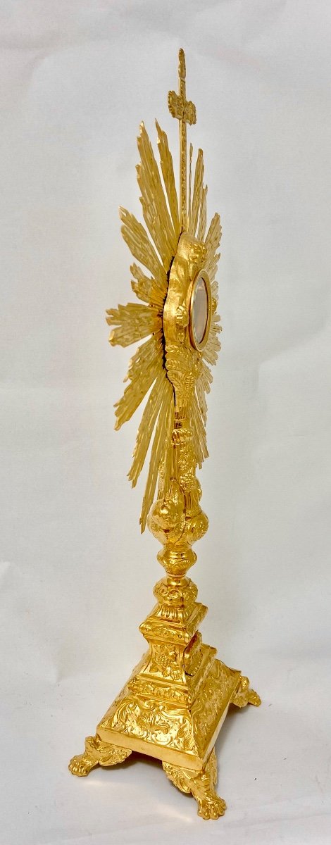 Monstrance, Sterling Silver And Vermeil, Paris 1850-80, Veuve Brigaud-photo-3