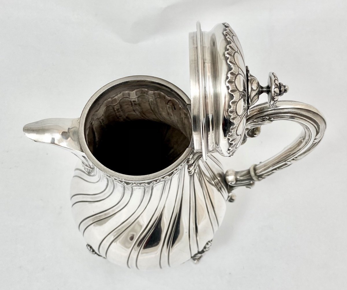 Cafetière Louis XV , Argent Massif, Paris , 1880-1900, Le Bouquet Orfèvre -photo-2