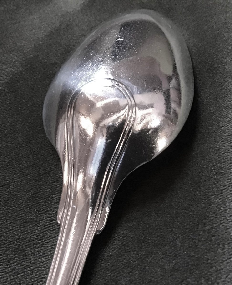 Stew Spoon, Rochefort, Circa 1750, Jacques Girard, Sterling Silver, General La Rochelle-photo-8