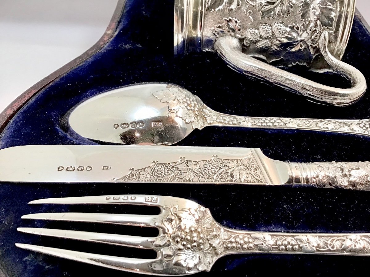 Travel Cutlery, London 1853, Sterling Silver, Hunt &roskell, Late Storr & Mortimer-photo-4