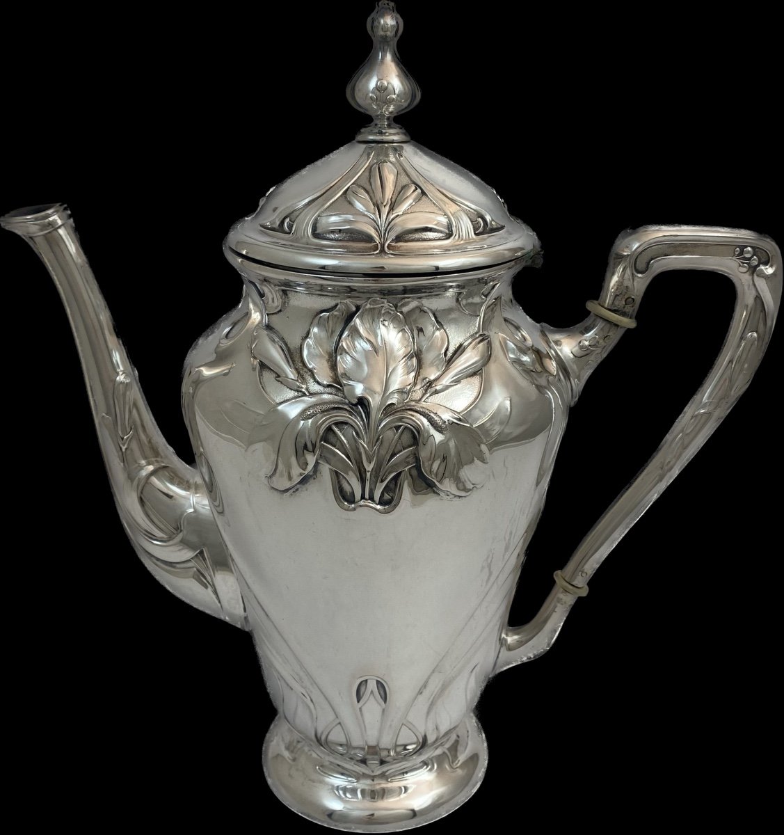 Coffee Pot, Art Nouveau, Sterling Silver, Germany 1890-1910-photo-2