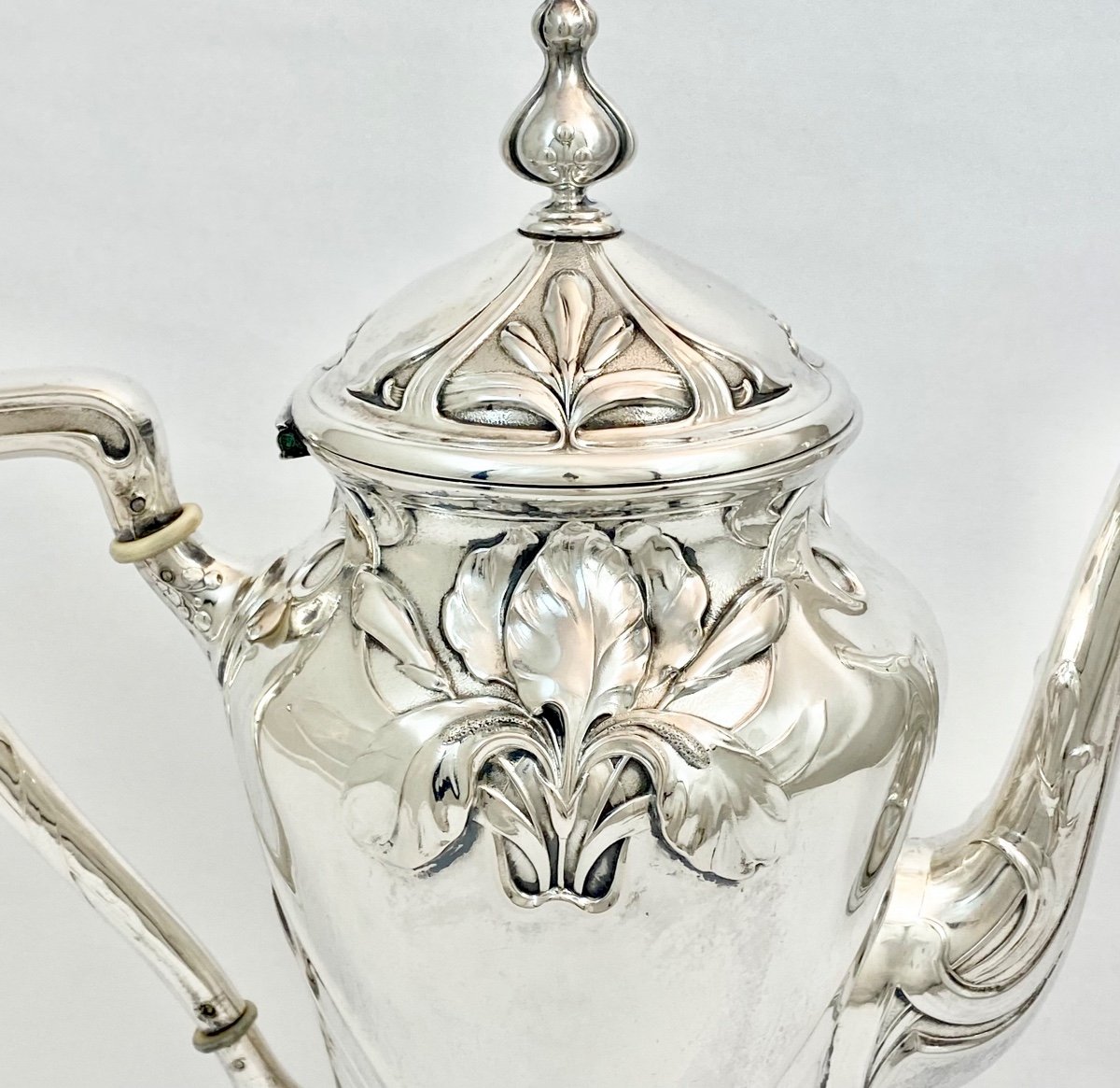 Coffee Pot, Art Nouveau, Sterling Silver, Germany 1890-1910-photo-5