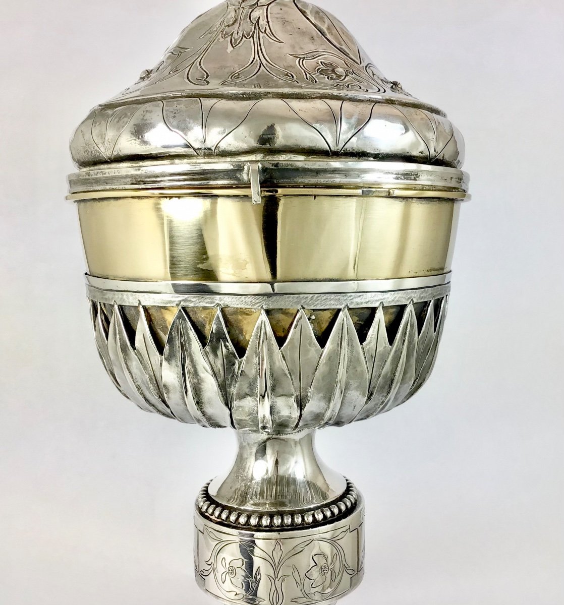 Giant Ciborium Louis XVI, 1798-1809, Bruges, Sterling Silver-photo-5