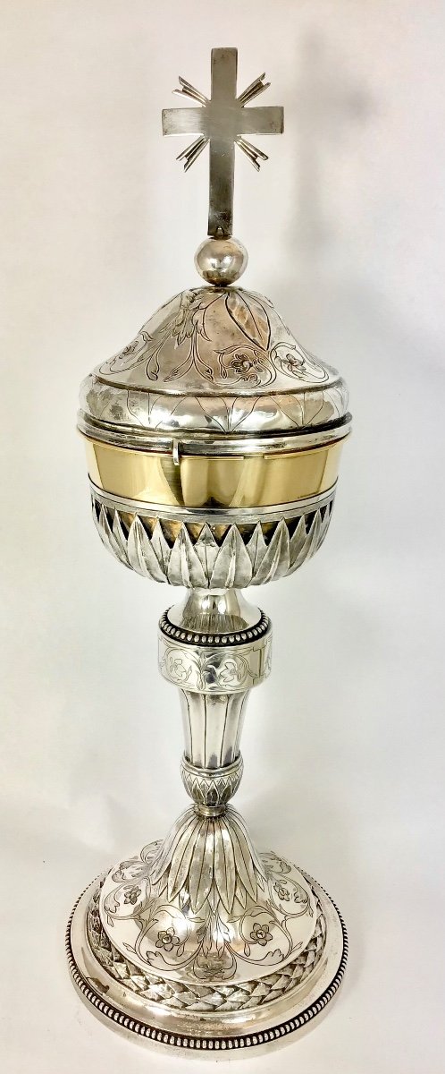 Giant Ciborium Louis XVI, 1798-1809, Bruges, Sterling Silver-photo-7