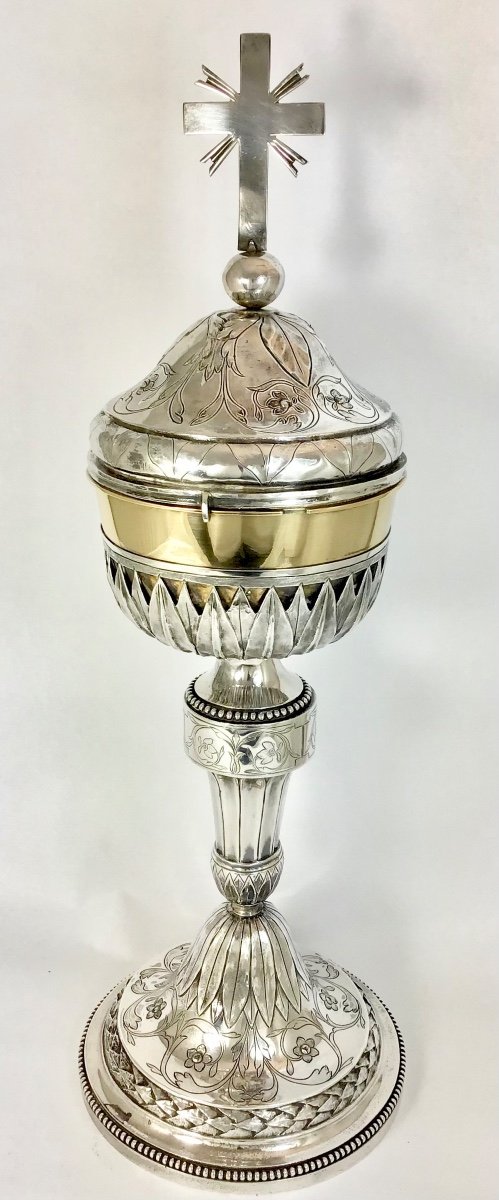 Giant Ciborium Louis XVI, 1798-1809, Bruges, Sterling Silver-photo-8