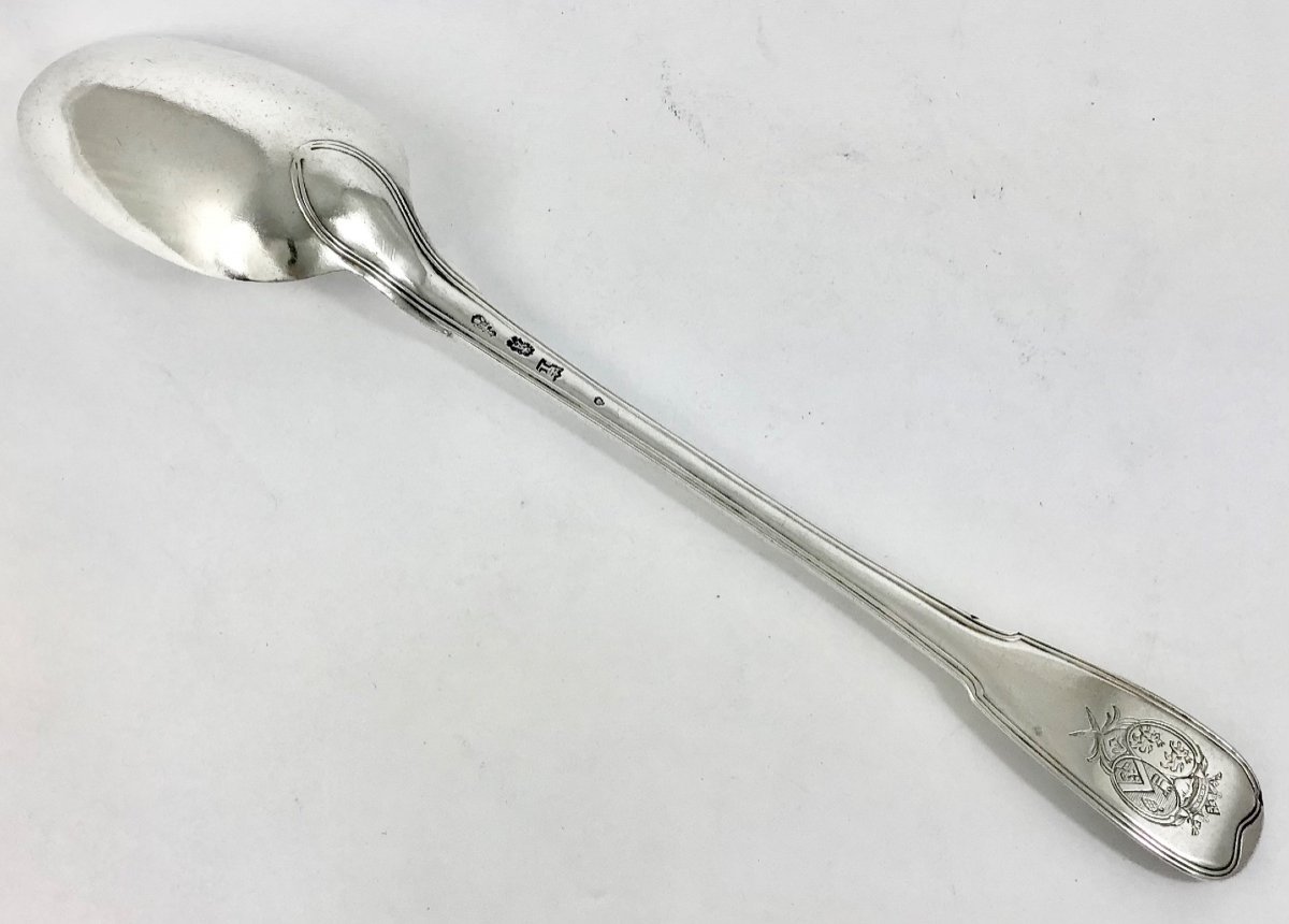 Paris 1752, Stew Spoon, 31 Cm, Sterling Silver-photo-3