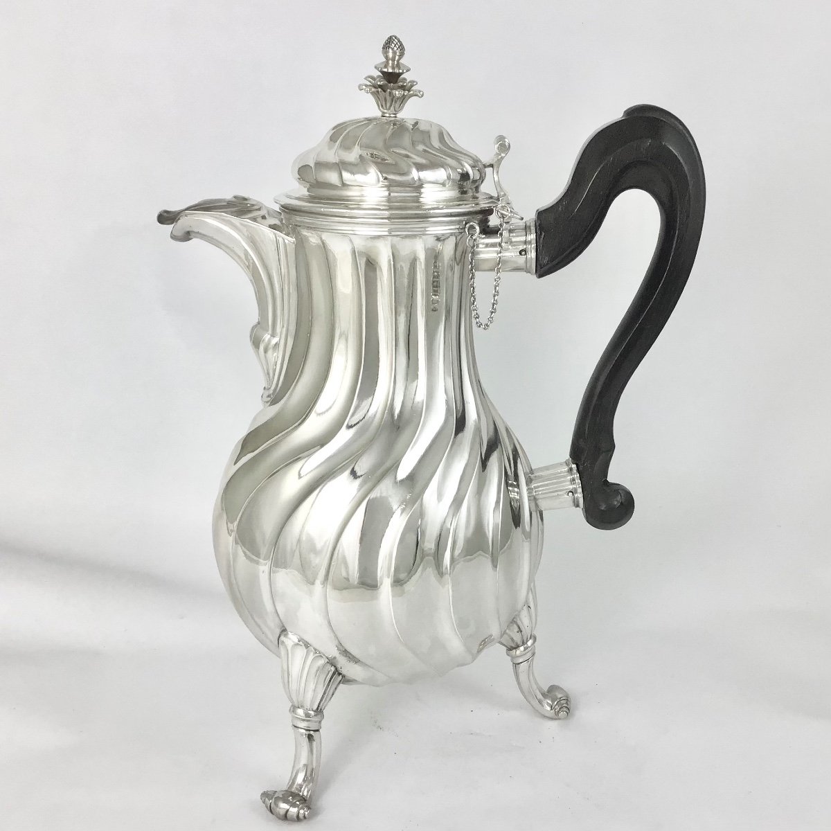Coffee Pot, Tournai 1760, Laurent Detombe, Sterling Silver,-photo-6