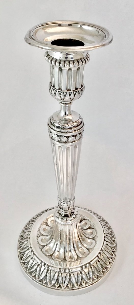 Ghent 1788, Louis XVI  Candlestick Sterling Silver, Nicolas Viette-photo-2