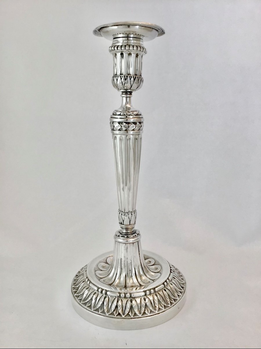 Ghent 1788, Louis XVI  Candlestick Sterling Silver, Nicolas Viette-photo-5