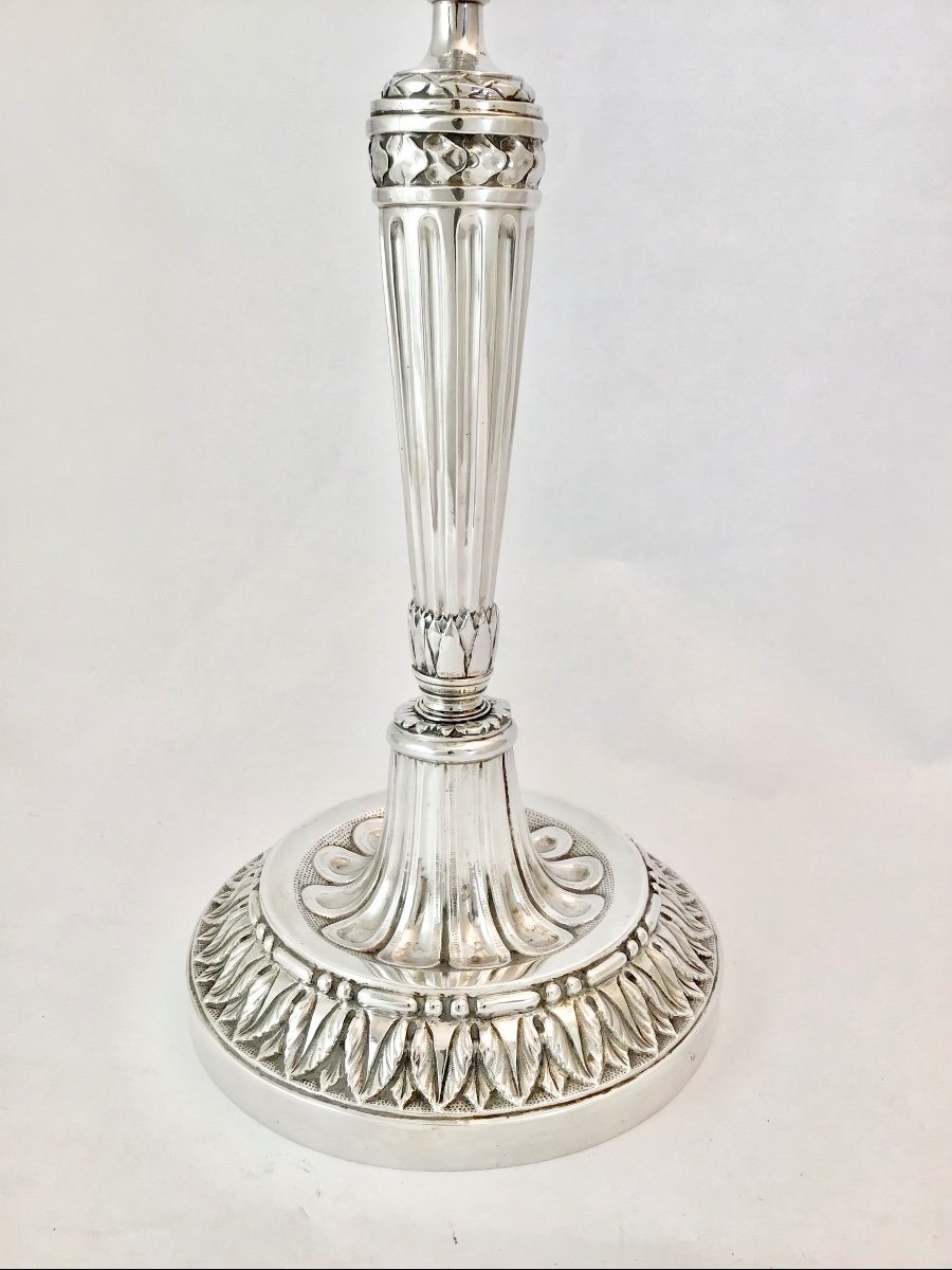 Ghent 1788, Louis XVI  Candlestick Sterling Silver, Nicolas Viette-photo-6