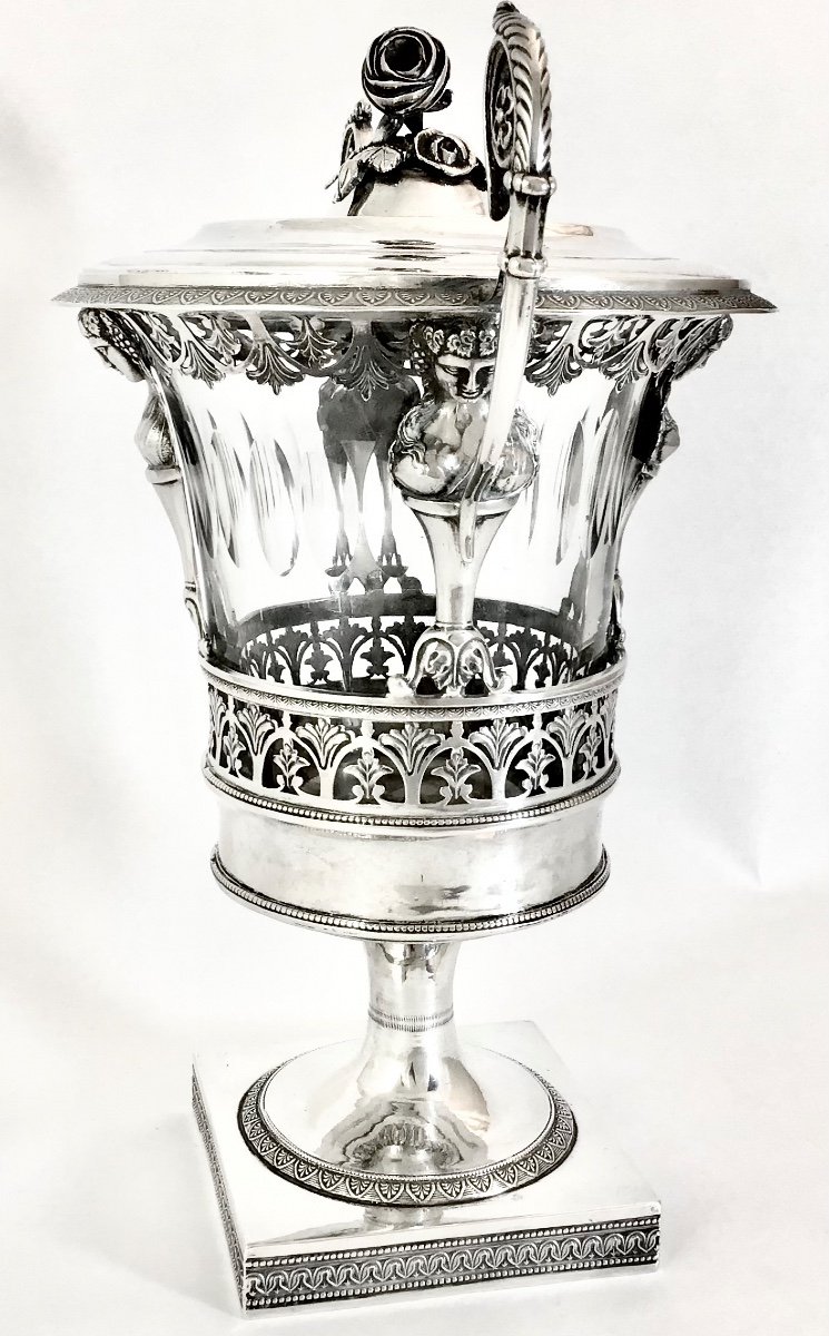 Drageoir Or Confiturier Empire, 1819-1819, Sterling Silver, France, Goddess Pomona-photo-3