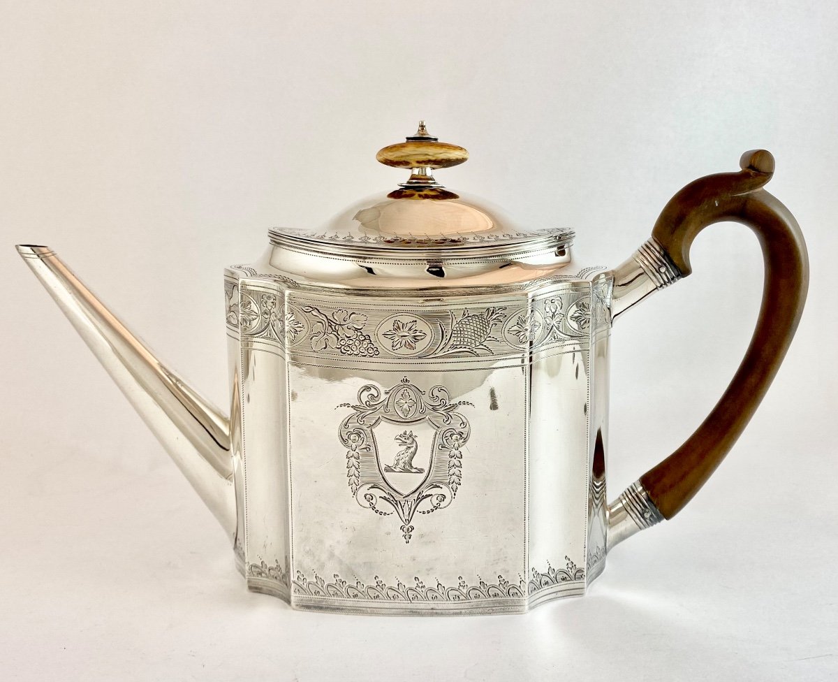 London 1794, George III Teapot, Sterling Silver, John Crouch & Thomas Hannam-photo-2