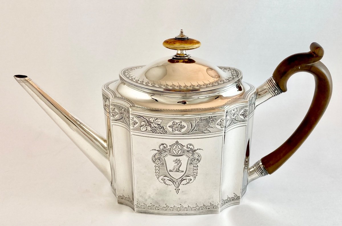 London 1794, George III Teapot, Sterling Silver, John Crouch & Thomas Hannam-photo-7