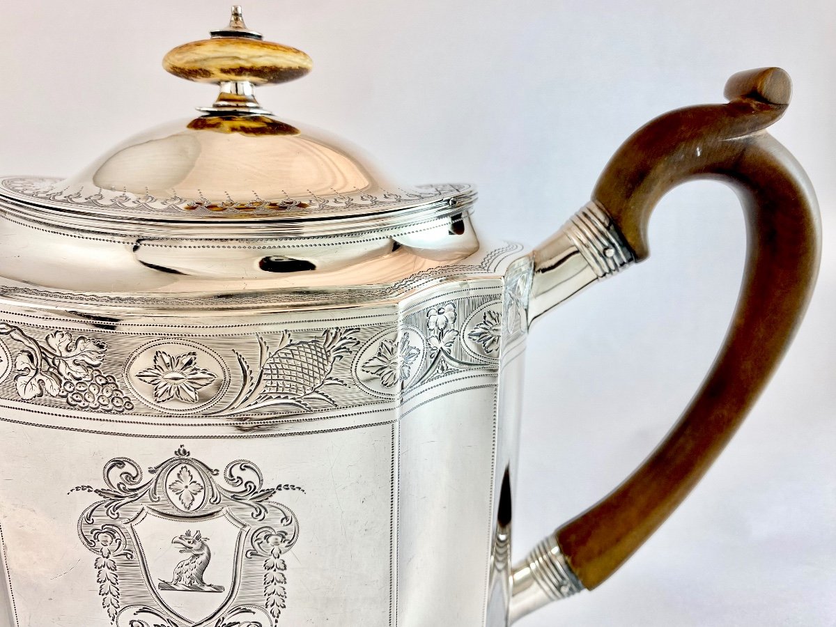 London 1794, George III Teapot, Sterling Silver, John Crouch & Thomas Hannam