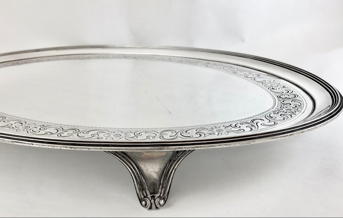 London 1794, Large Oval Salver , John Cotton & Thomas Head, Sterling Silver, George III-photo-2