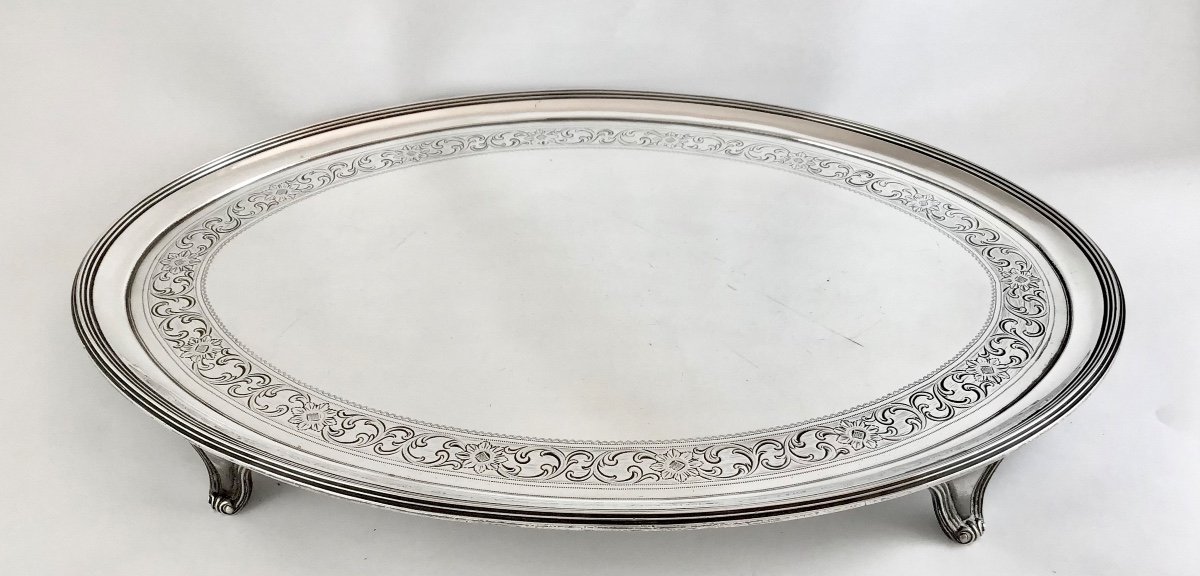 London 1794, Large Oval Salver , John Cotton & Thomas Head, Sterling Silver, George III-photo-5