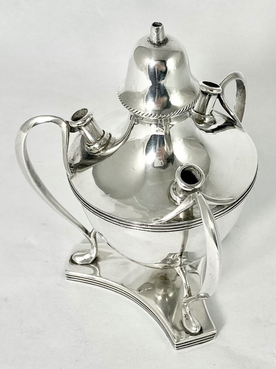 Table Lighter In Sterling Silver, Birmingham 1920, Smoking Lamp-photo-4