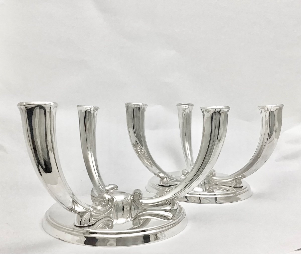 Wolfers, Pair Of “wotan” Candelabras, 925 Sterling Silver, Brussels Universal Expo 1935-photo-6