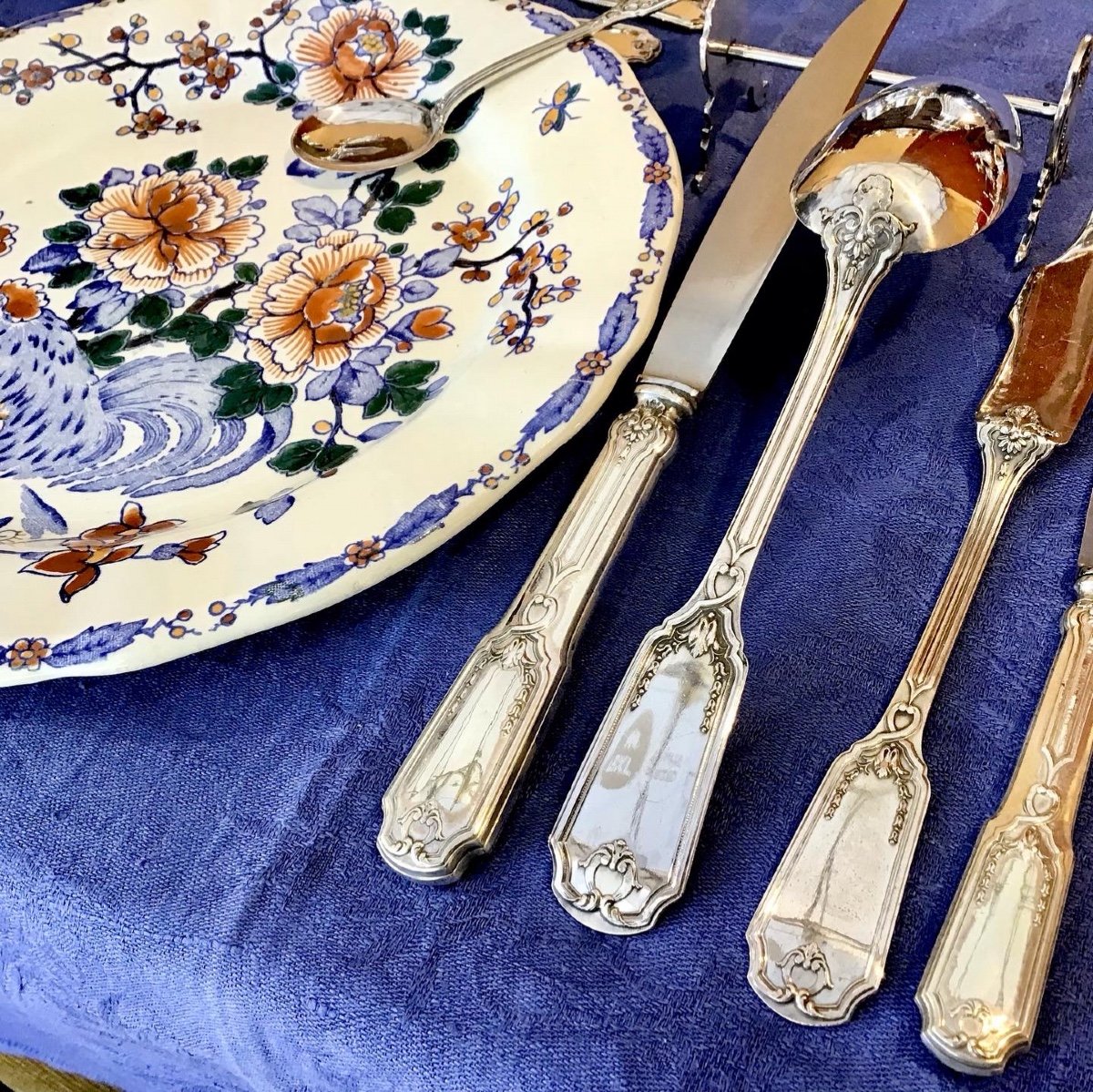 Canteen Of Cutlery In Sterling Silver, 170 Pieces, Regency ,delheid, Brussels Circa 1890-1910,-photo-2