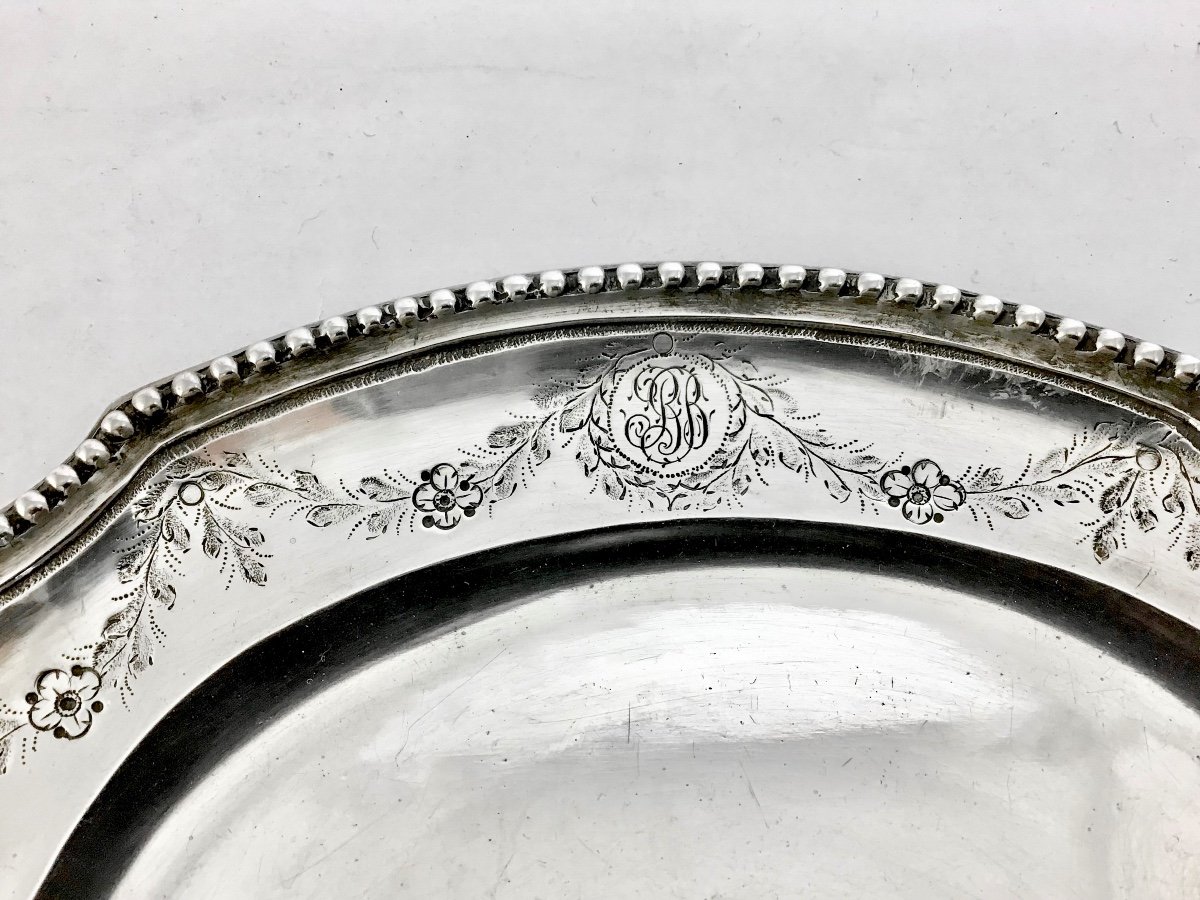 Paris 1783, Oval Dish , Sterling Silver, Louis XVI Period-photo-4