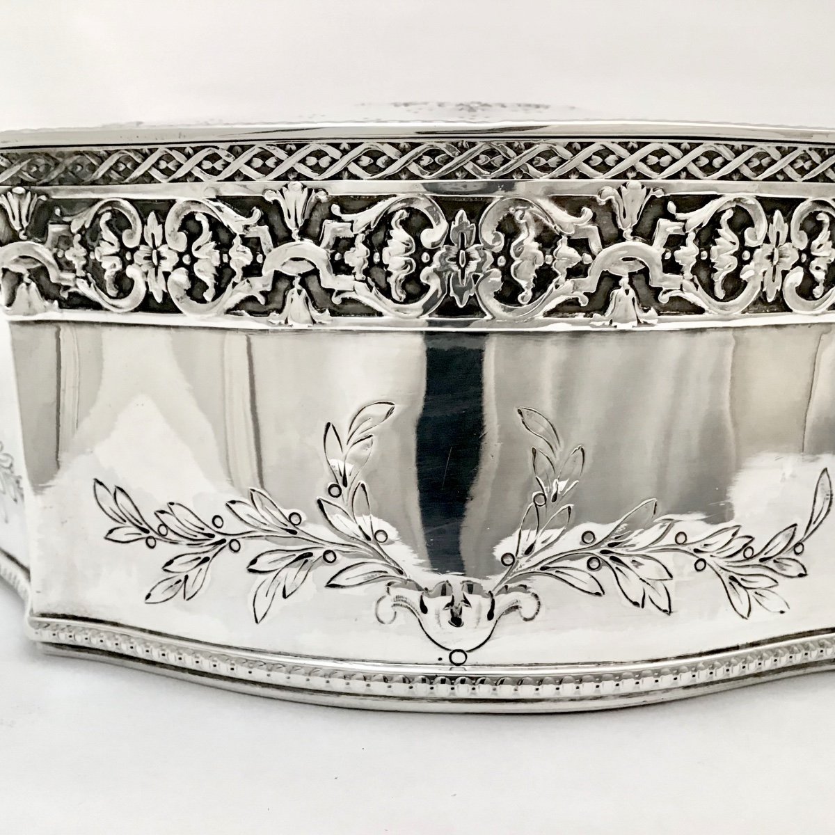 Candy Box Or Cookie Box In Sterling Silver, France Circa 1900-photo-1