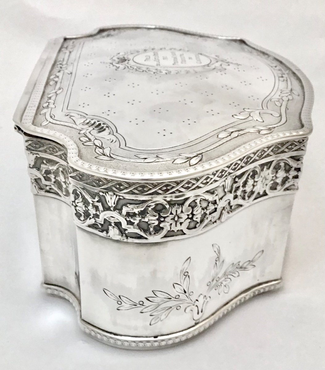 Candy Box Or Cookie Box In Sterling Silver, France Circa 1900-photo-2