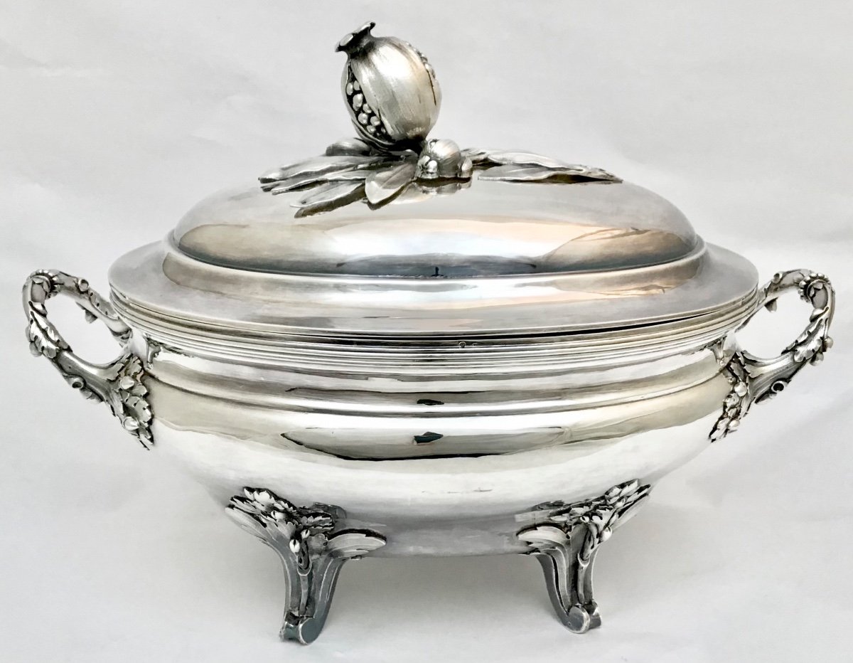 Paris 1784, Large Louis XVI Soup Tureen, Spriman  Charles-louis-auguste , Sterling Silver,-photo-7