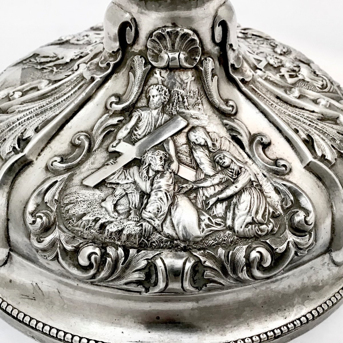 Large Mass Chalice, Sterling Silver, Brussels 1860-photo-4