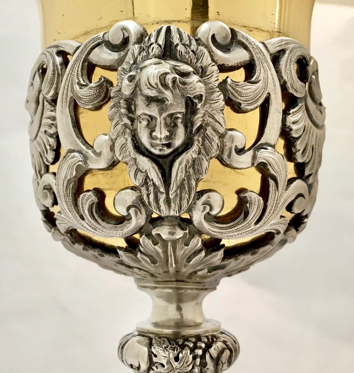 Large Mass Chalice, Sterling Silver, Brussels 1860-photo-3