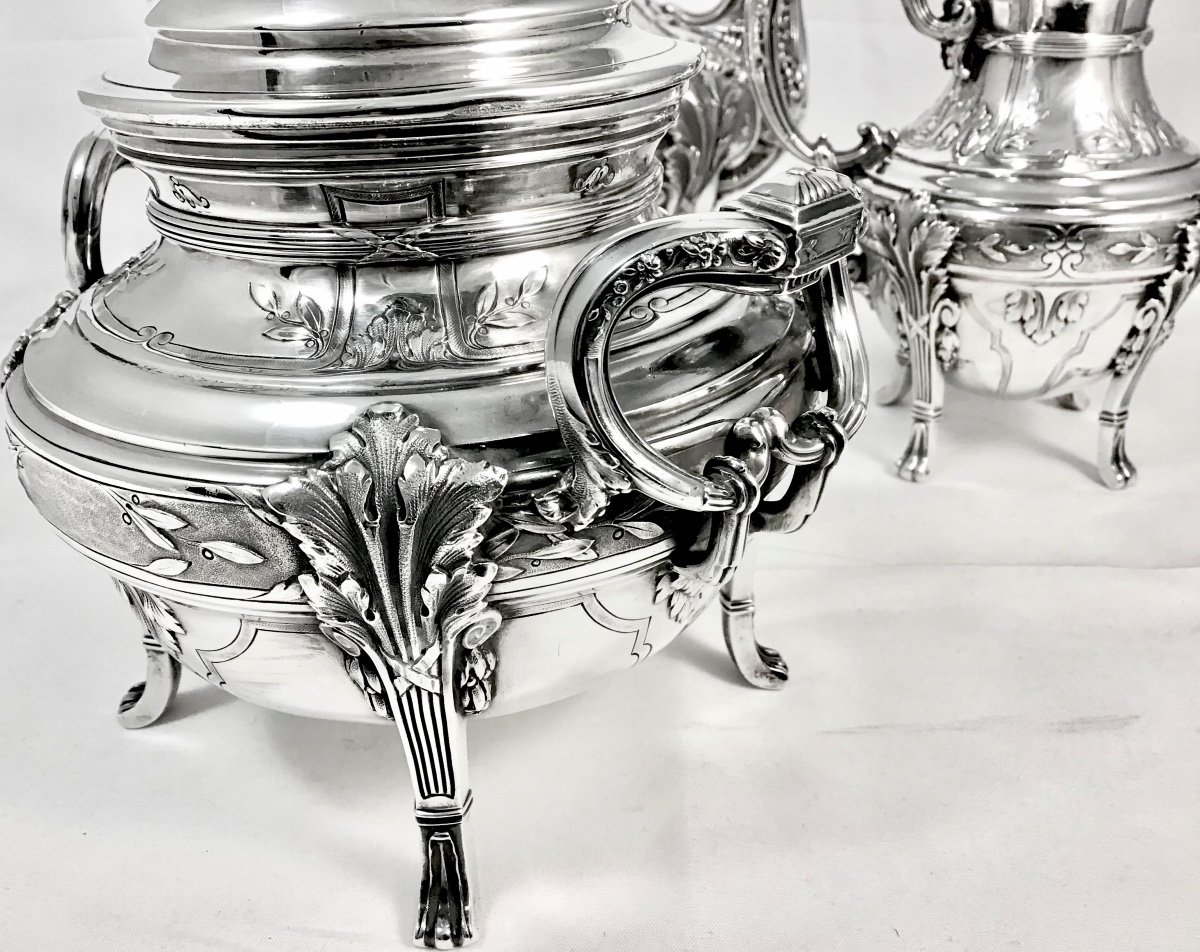 Tea Service In Sterling Silver, Paris 1884-1910, Henri Soufflot, Louis XVI Style