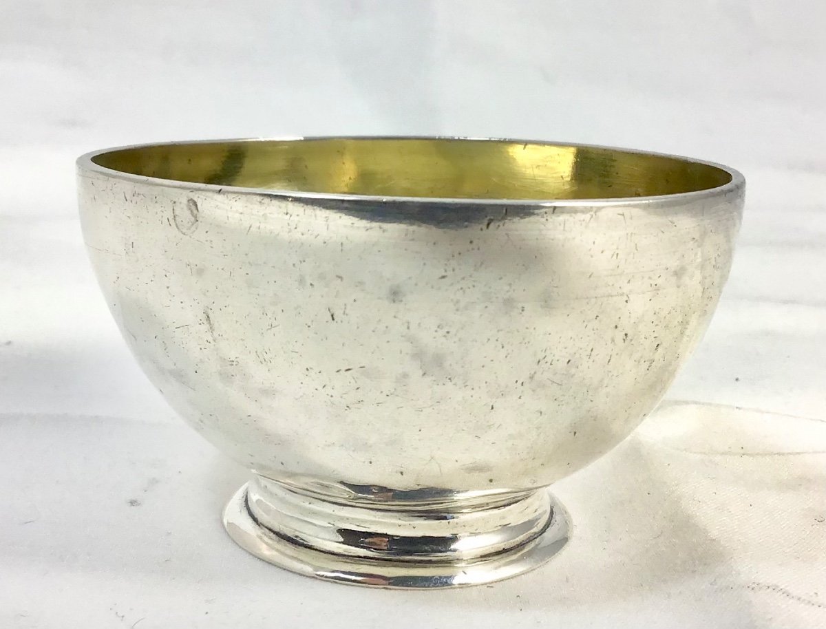 Ghent 1760-1780, Jean-baptiste Paulus, Bowl, Cup, Pouch In Sterling Silver And Vermeil-photo-4