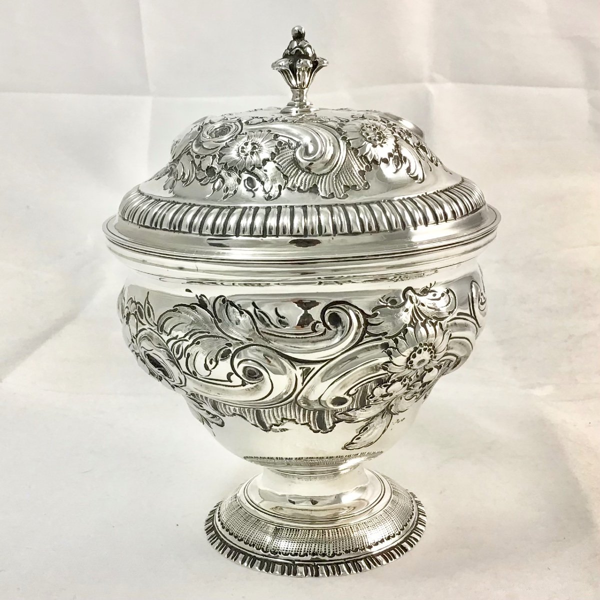 London 1770, Georgian Sugar Bowl, Sterling Silver, Samuel Taylor,  George III-photo-4