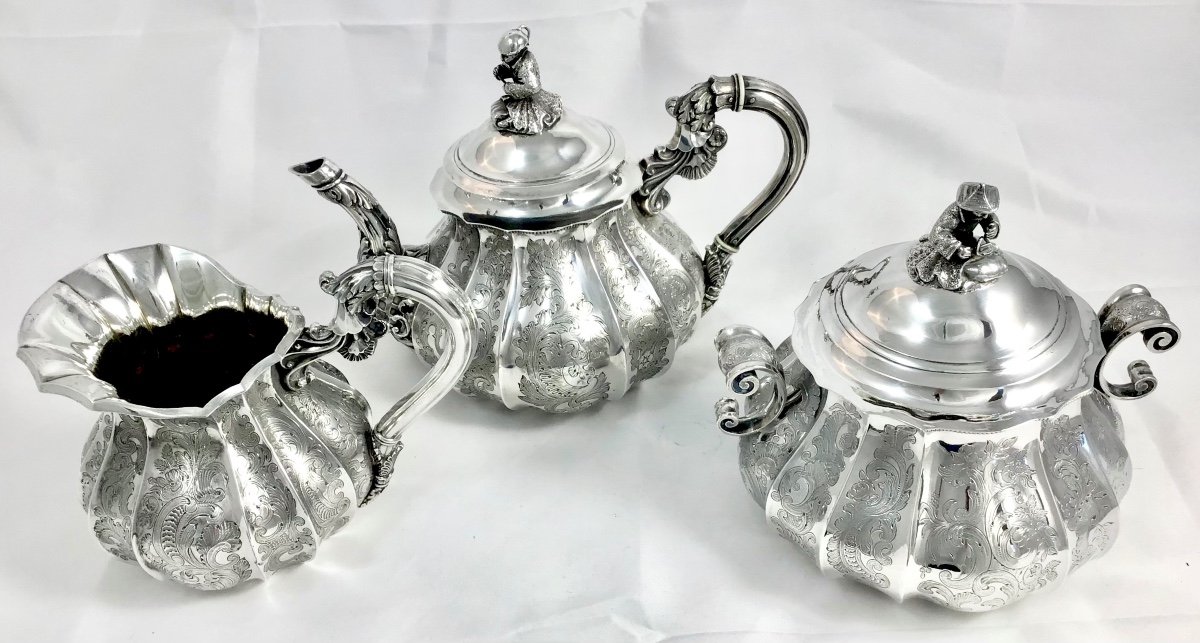 “chinese” Tea Service, 1831-1852, Josse Allard, Brussels, Sterling Silver -photo-5