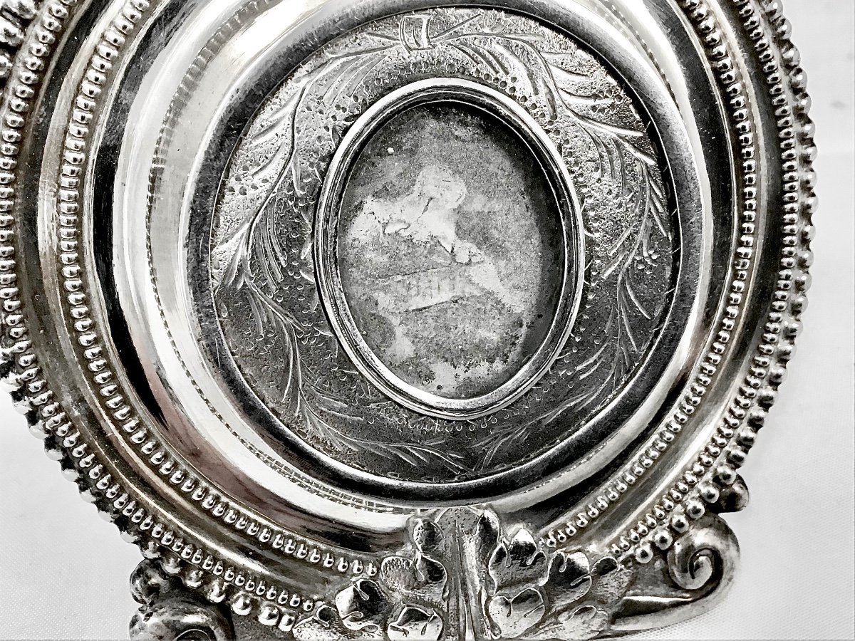 Osculatory Reliquary, Saint Barbara, Sterling Silver, Kiss Of Peace, Circa 1780-1800-photo-3