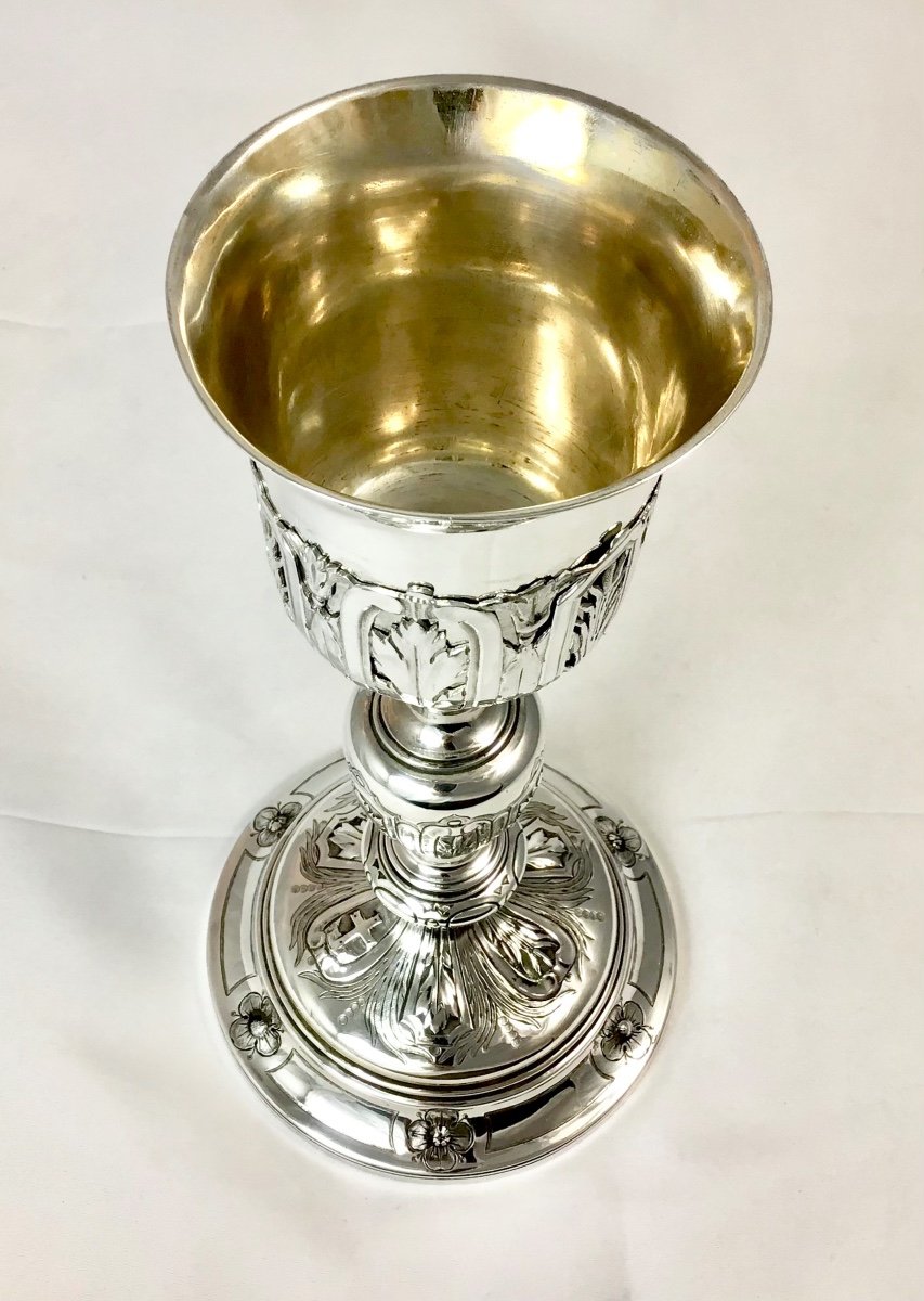 Paris 1799-1809, Sterling Silver And Vermeil,  Mass Chalice -photo-7