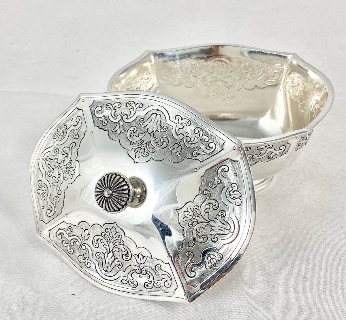 Cardeilhac -christofle, Sterling Silver, Candy Box Or Drageoir, Regency Style -photo-2