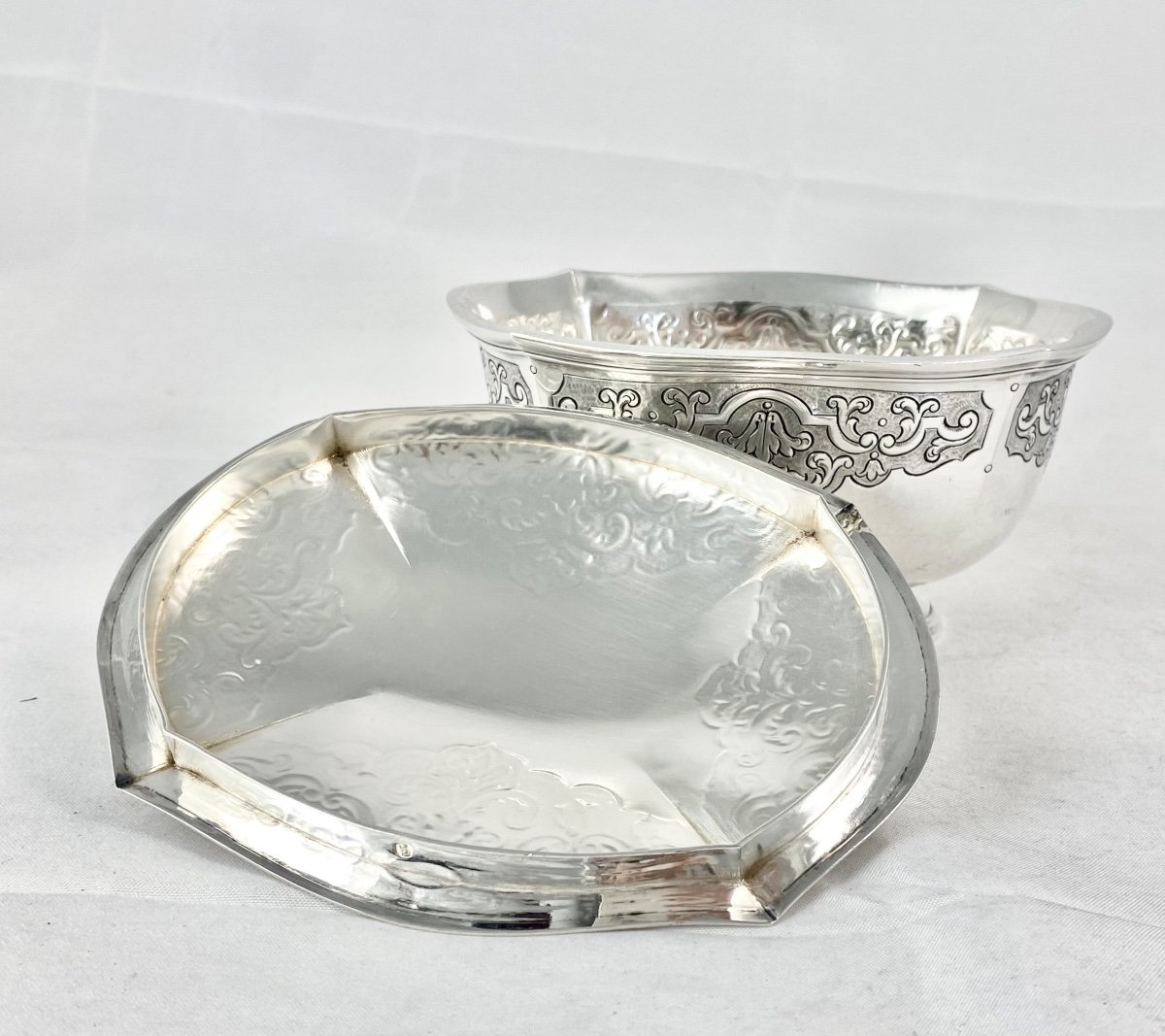 Cardeilhac -christofle, Sterling Silver, Candy Box Or Drageoir, Regency Style -photo-3