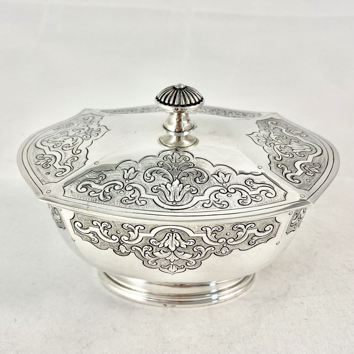 Cardeilhac -christofle, Sterling Silver, Candy Box Or Drageoir, Regency Style -photo-3