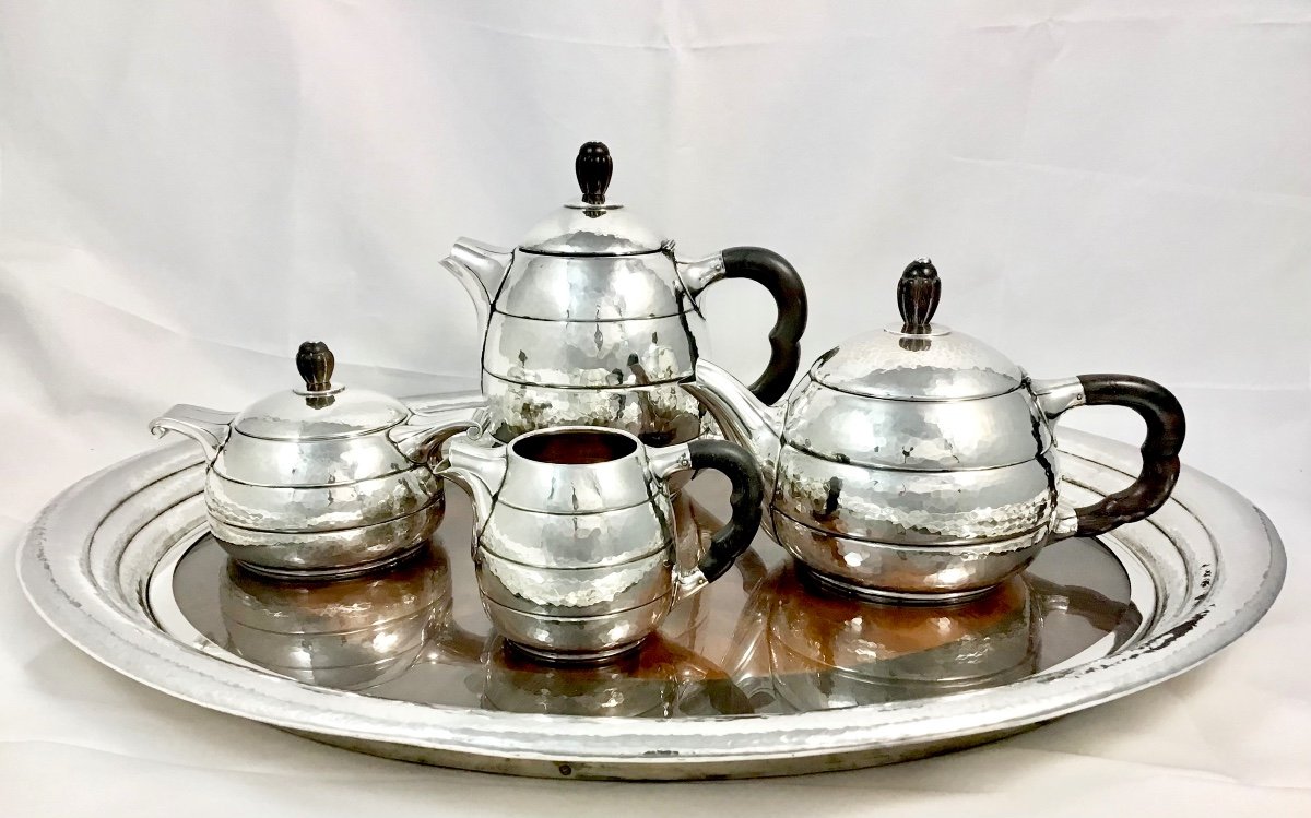 Art Deco Coffee Service, Sterling Silver, Delheid Frères, Brussels 1920-1940, Raymond Ruys-photo-4