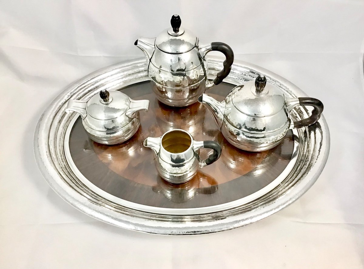 Art Deco Coffee Service, Sterling Silver, Delheid Frères, Brussels 1920-1940, Raymond Ruys