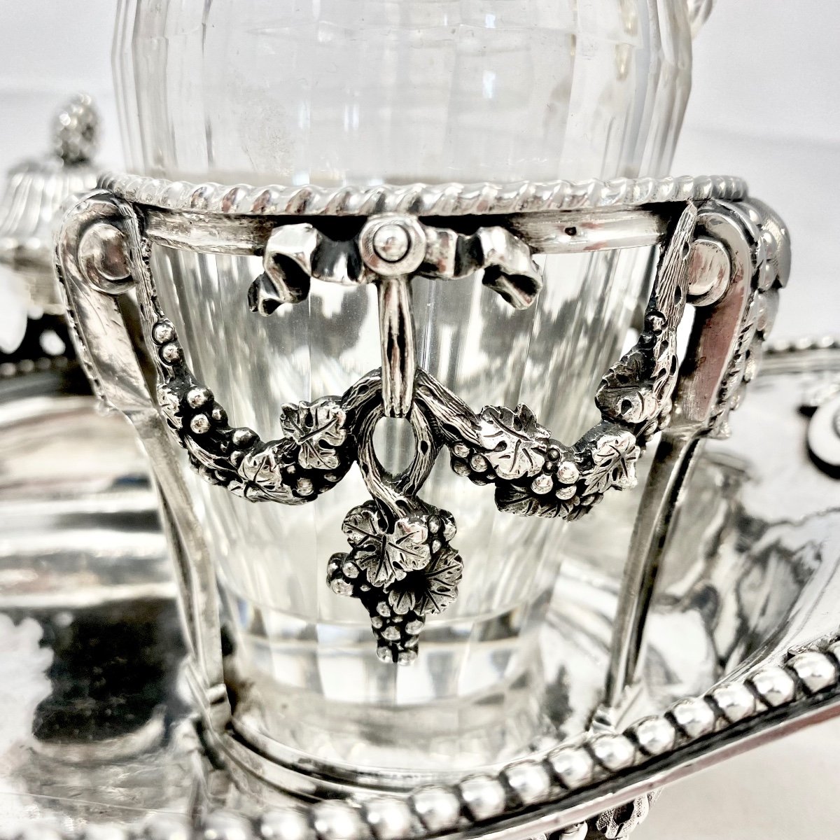 Paris 1780, Cruet With The Coat Of Arms Of The Bishop Of Arras, Mgr. Lequette, Solid Silver-photo-6