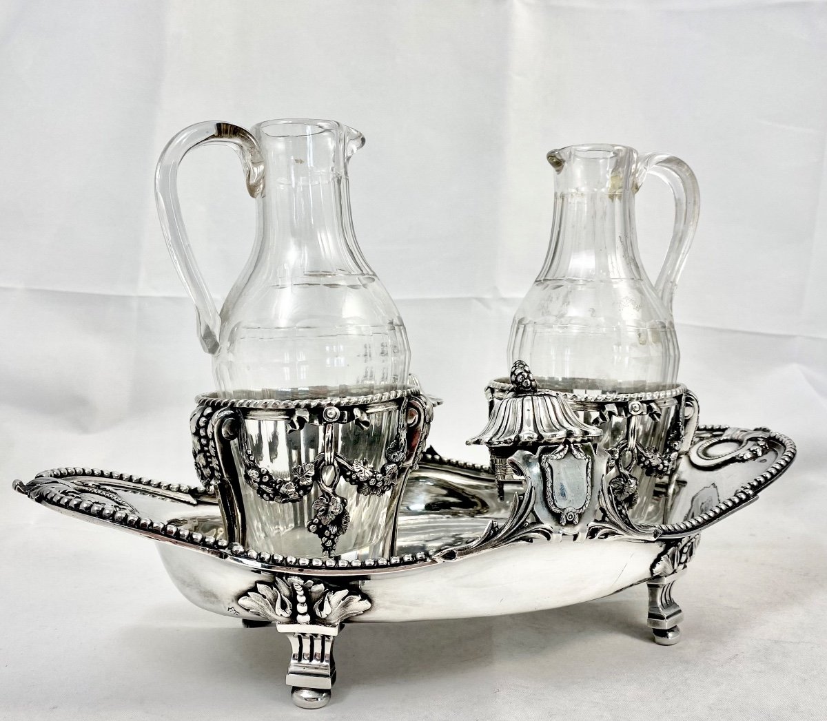 Paris 1780, Cruet With The Coat Of Arms Of The Bishop Of Arras, Mgr. Lequette, Solid Silver-photo-8